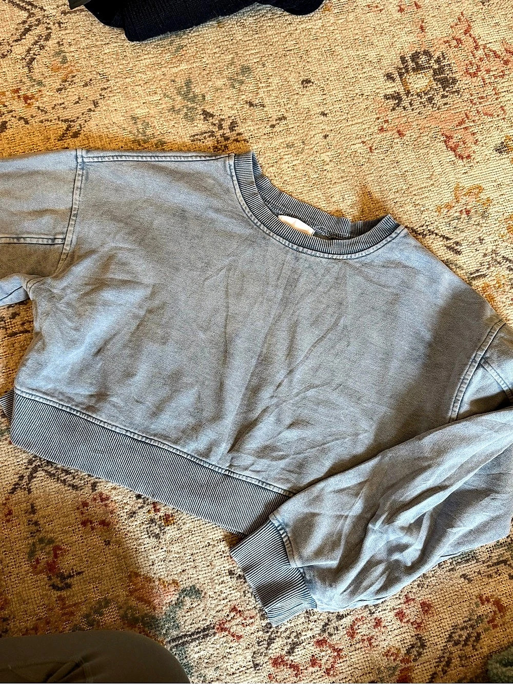 lazy sunday garment dyed cropped crew